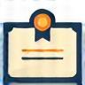 Icon representing professional certification document