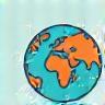 Icon representing a global community with interconnected people